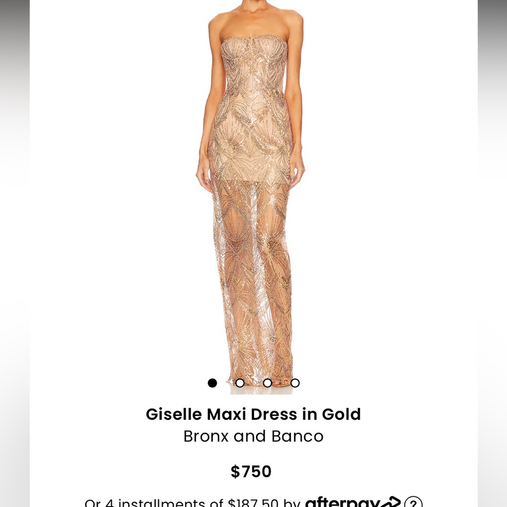 Bronx and Banco Giselle dress in gold